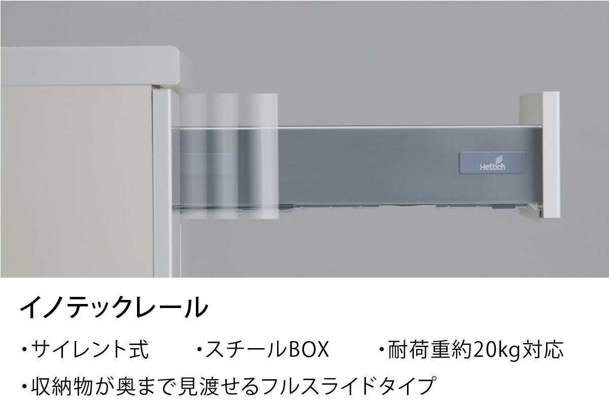 引出レールの違い「イノテックレール」