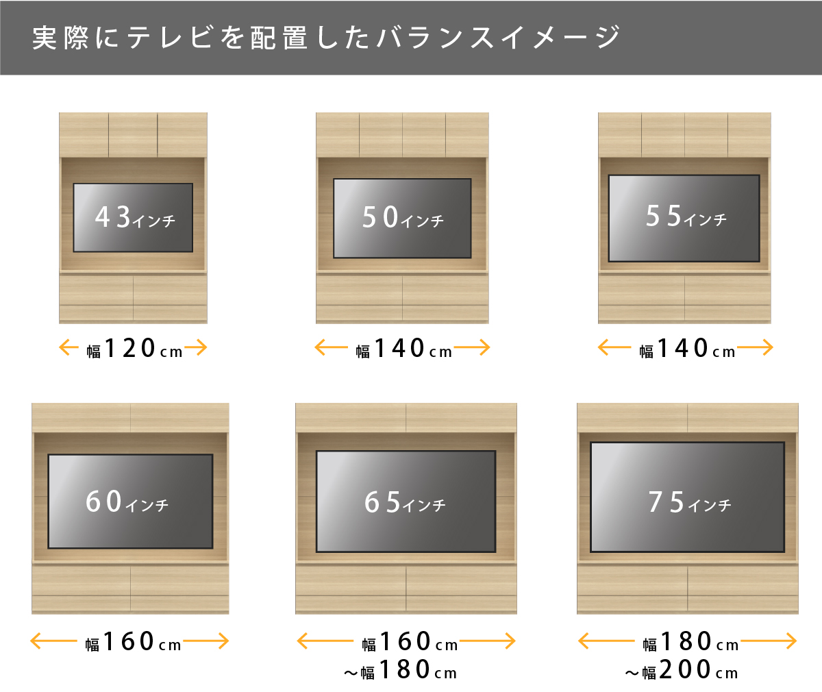 テレビサイズとテレビボードの大きさについて